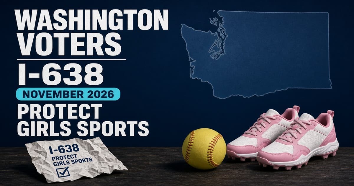 Editorial still life for Fairness in Girls’ Athletics: a ballot reading Protect girls sports, matching girls’ cleats, and a softball