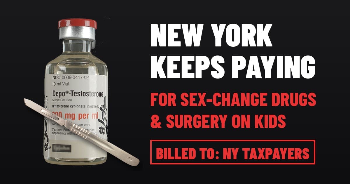 Un vial de Depo-Testosterone (testosterone cypionate injection) con un bisturí quirúrgico colocado encima