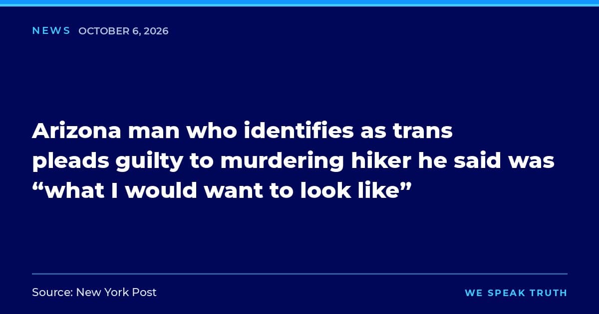 News card with the headline about an Arizona man’s guilty plea in the murder of hiker Lauren Heike, credited to the New York Post