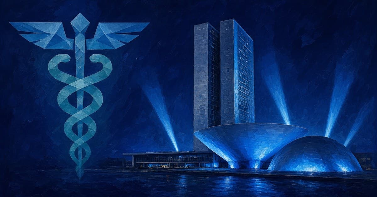 Ilustración editorial del Congreso Nacional de Brasil en Brasília